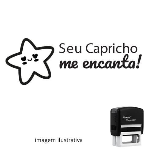  CARIMBO PEDAGÓGICO PARA PROFESSOR – SEU CAPRICHO ME ENCANTA 1,4cm x 3,8cm