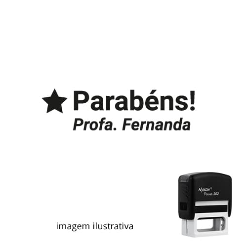 CARIMBO PARA PROFESSORES - VISTO PROFESSOR PARABÉNS - NOME PERSONALIZADO 2,5cm x 1,0cm