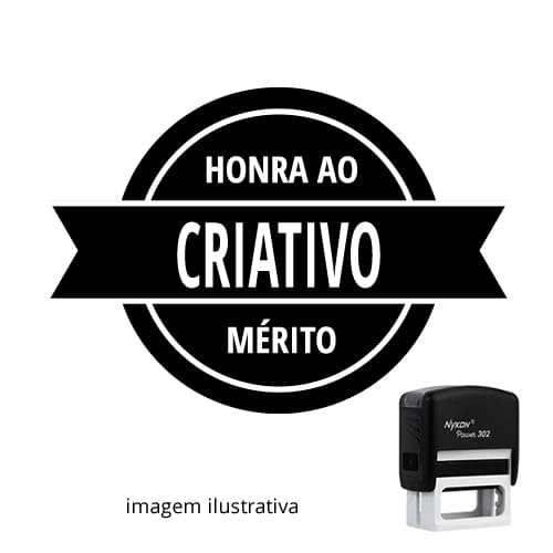 CARIMBO AUTOMÁTICO PARA PROFESSOR – VISTO "HONRA AO CRIATIVO!" 3,2cm x 2,3 cm