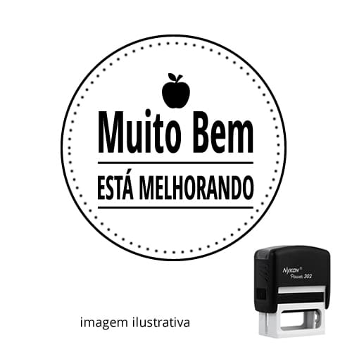 CARIMBO AUTOMÁTICO PARA PROFESSOR – MUITO BEM! 3cm x 3cm