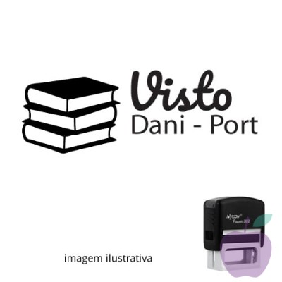 CARIMBO PARA PROFESSORES - VISTO PROFESSOR DE PORTUGUÊS– VISTO COM LIVRO! NOME PERSONALIZADO  2,1cm x 1,1cm