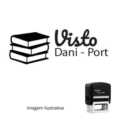 CARIMBO PARA PROFESSORES - VISTO PROFESSOR DE PORTUGUÊS– VISTO COM LIVRO! NOME PERSONALIZADO  2,1cm x 1,1cm